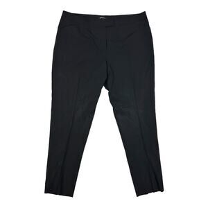 Lafayette 148 Pants Size 14 Black Irving Tapered Leg Trouser Career Wool Stretch